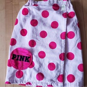 Pink wrap around bath towel